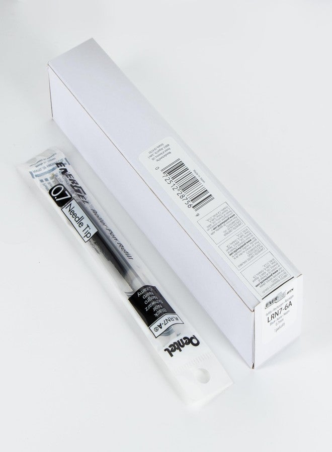 بنتل حبر إعادة تعبئة Pentel - لقلم جل EnerGel، طرف إبرة 0.7 مم، رفيع، حبر أسود، عبوة من 6 عبوات إعادة تعبئة (LRN7-6A) - Image 3